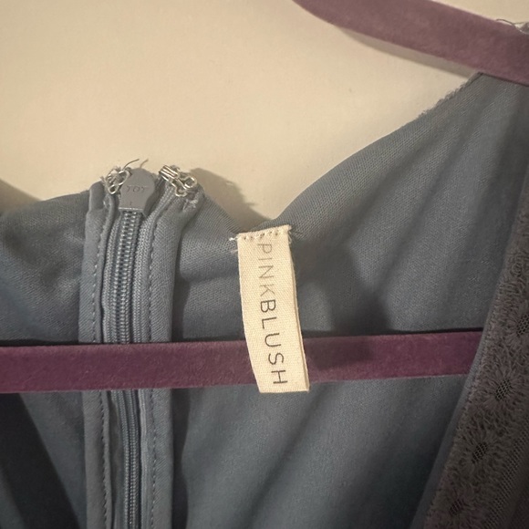 Pink Blush blue lace maternity maxi dress - Picture 3 of 4